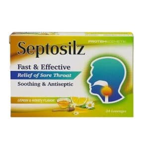 SEPTOSILZ LOZENGES LEMON SUGAR FREE 24*S