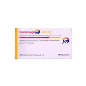GLUCOPHAGE 500MG XR 30 TABLETS