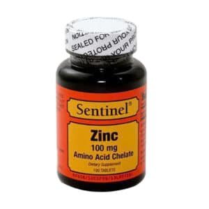 SENTINEL ZINC 100MG AMINO ACID CHELATE 100 TAB