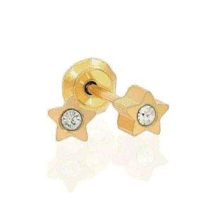 INVERNESS GOLD EAR RING PLATE CRYSTAL IN STAR