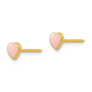 INVERNESS 24KT GOLD PLATE ENAMEL HEART PINK