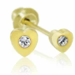 INVERNESS GOLD EAR RING PLATE CRYSTAL IN HEART