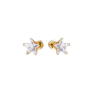 LUSTROUS(150)GOLD DIAMOND STAR EAR