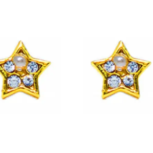 LUSTROUS(129)GOLD FLOWER STAR EAR