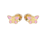 LUSTROUS(138)GOLD PINK BATTERFLY EAR