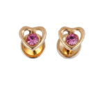 LUSTROUS(141)GOLD HEART DIAMOND EAR