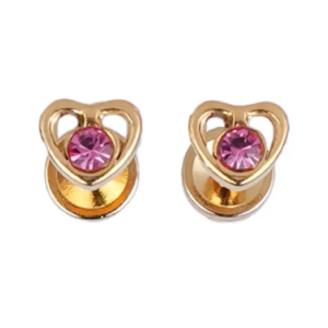 LUSTROUS(141)GOLD HEART DIAMOND EAR