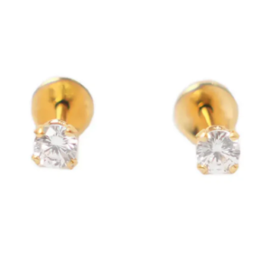 LUSTROUS(148) GOLD PLATED DIAMOND POINT EARING