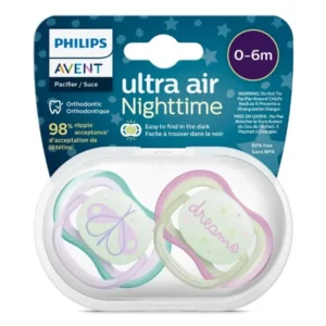 PHILIPS AVENT ULTRA AIR NIGHT TIME SOOTHER 0-6M G. (PA259)