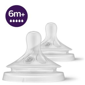 PHILIPS AVENT NATURAL 2 FEEDING TEATS 6M+ (PA471)-حلمات رضاعة فيليبس أفنت ناتشورال ٢ من ٦ أشهر فما فوق (PA471)