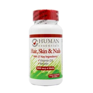 HUMAN ESSENTIALS HAIRSKINNAILS W/BIOTIN 5000MC-هيومان إسينشالز للشعر والجلد والأظافر مع البيوتين ٥٠٠٠ مليمول